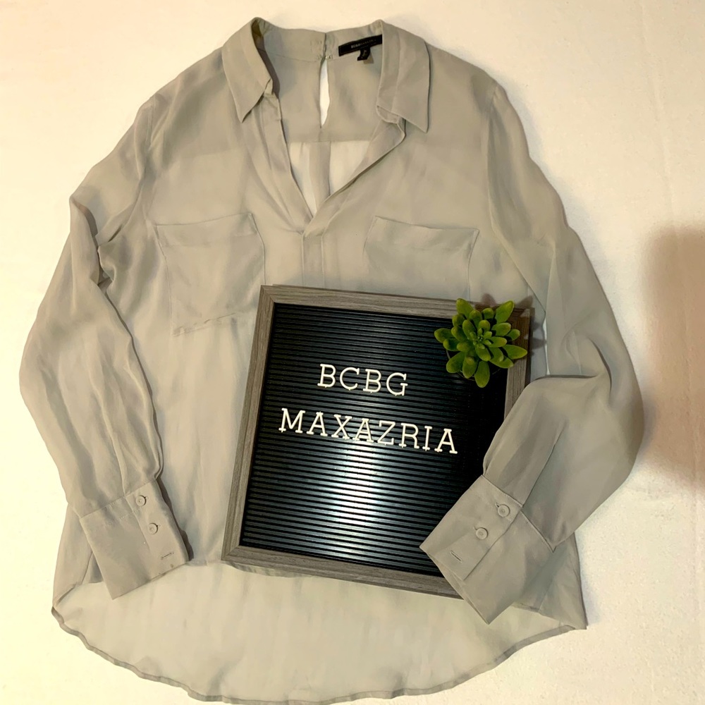 BCBG Maxazria Sheer Silk Blouse